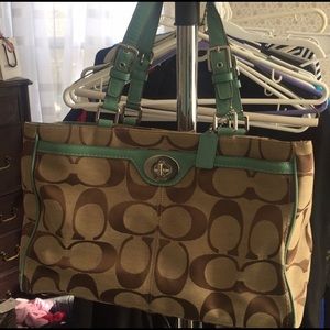 Coach Tote - Aqua Blue - Used